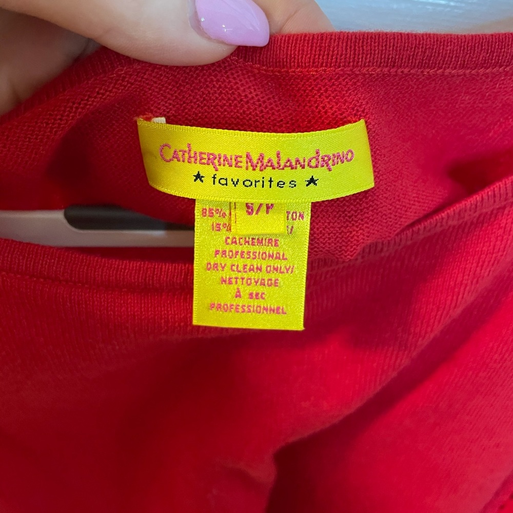 Catherine Malandrino Red Cut Out Sweater
